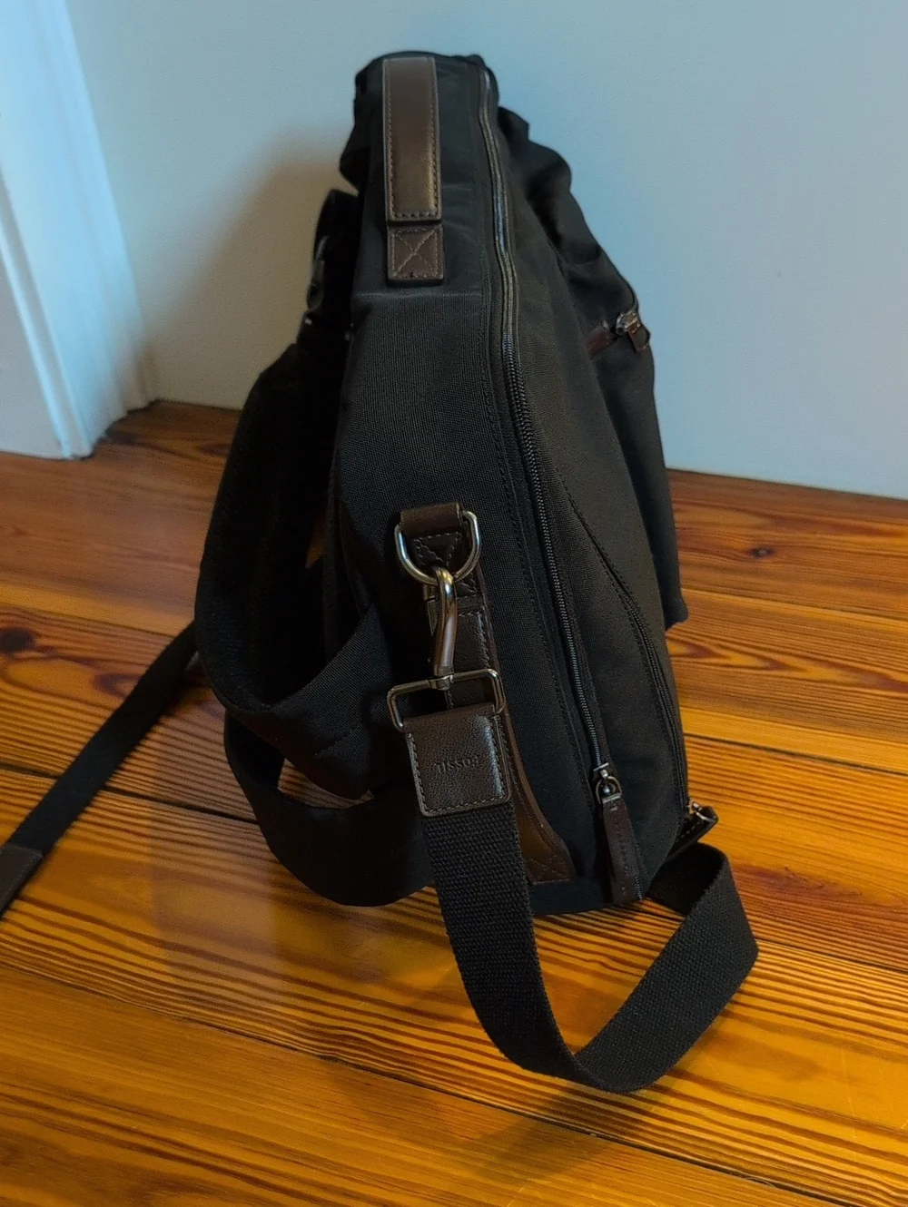 Fossil Buckner Commuter Convertible Backpack Black Nylon Bag